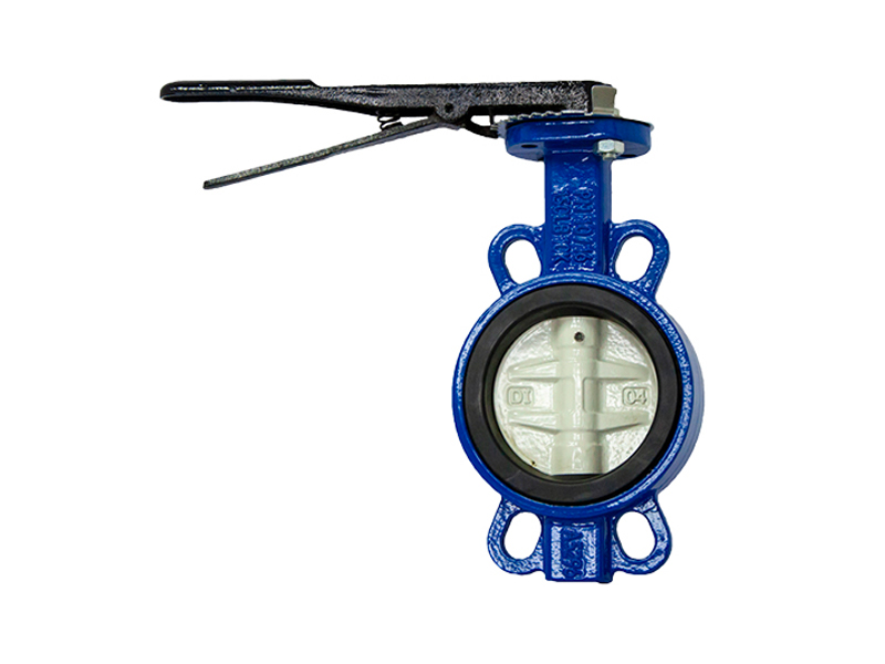 Wafer butterfly valve with handle