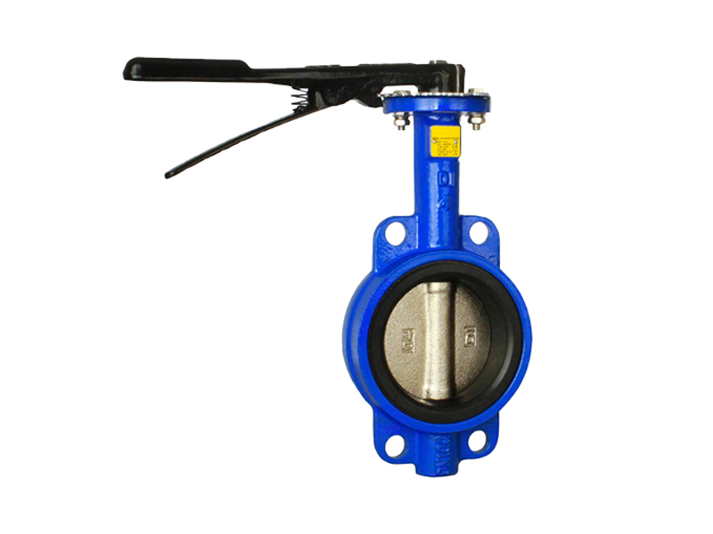 Wafer butterfly valve with handle