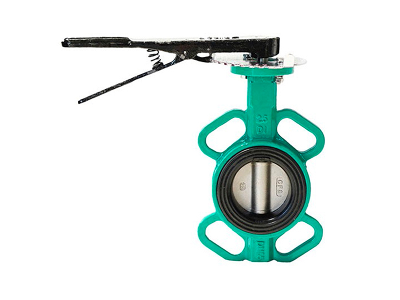 Wafer butterfly valve with handle